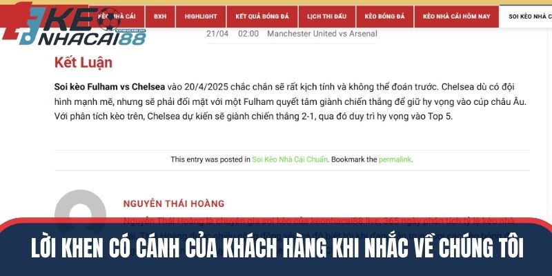 Những lời khen có cánh của khách hàng khi nhắc về chúng tôi